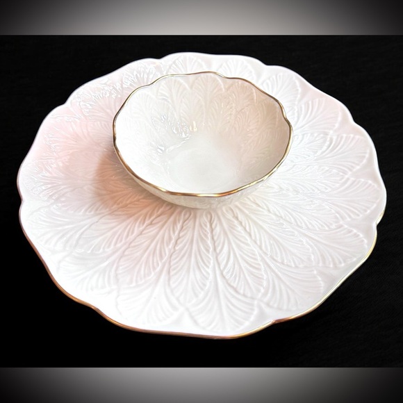 Vintage Lenox Greenfield Chip & Dip Platter - Picture 2 of 6